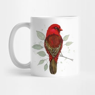 Red avadavat watercolor Mug